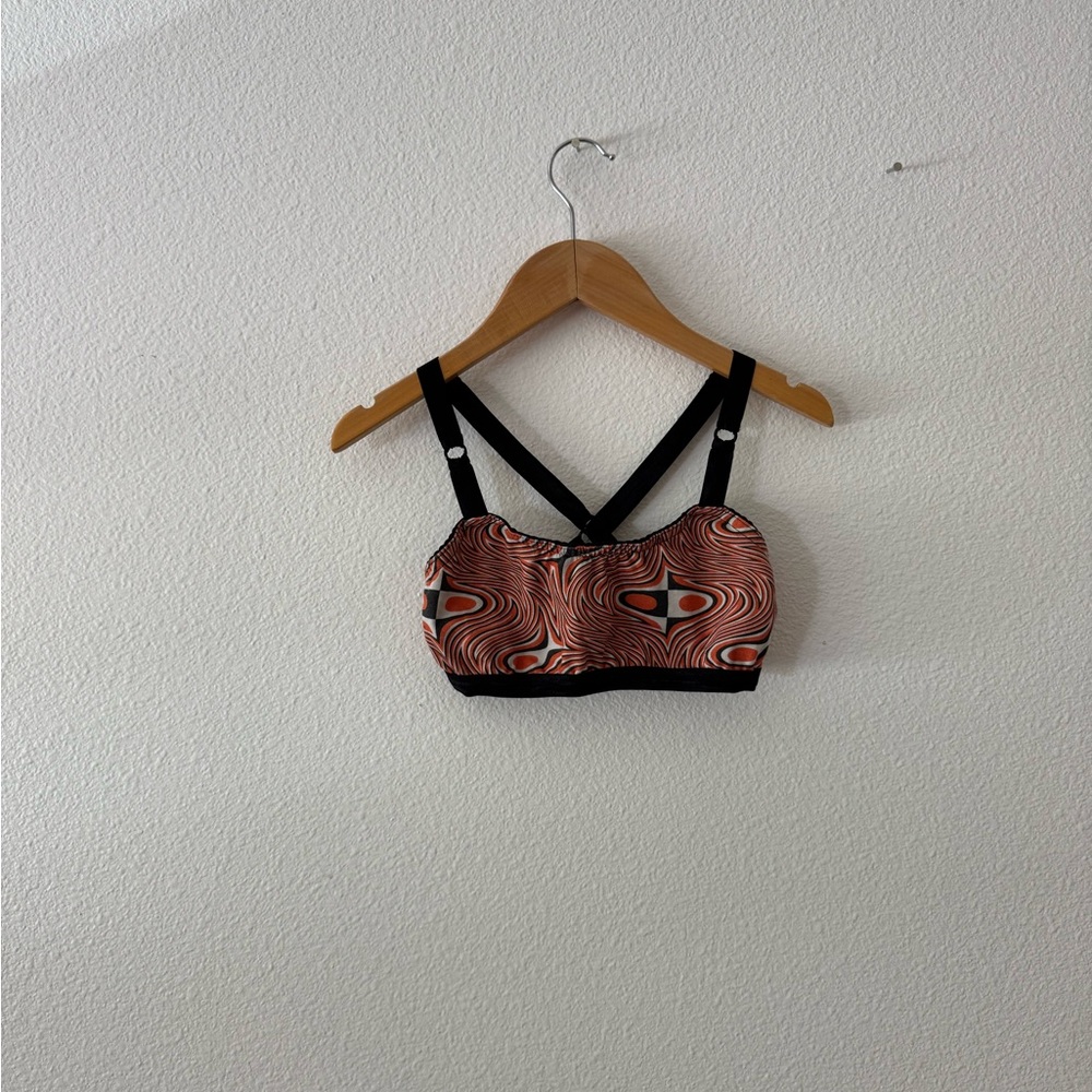 Solstice Black and Orange Swirl Bra